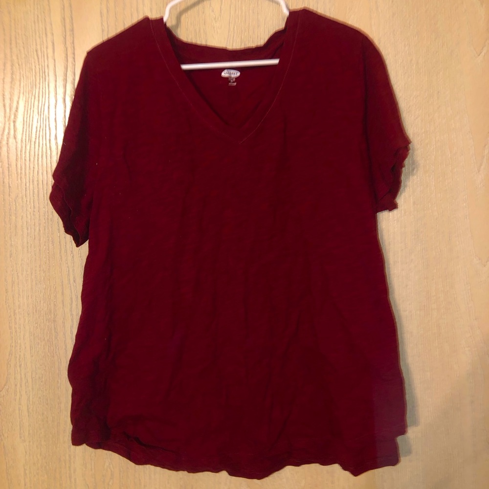 XXL Old Navy “Everywear” Maroon V-Neck T-Shirt